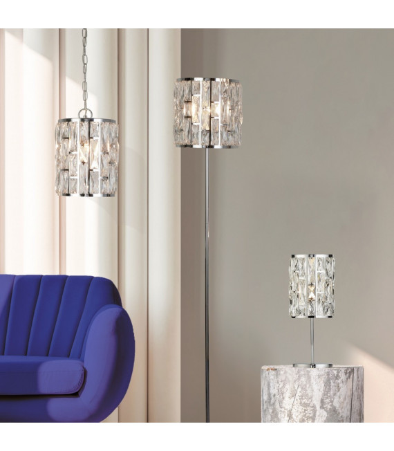 Jewel Design Lamp Mild Steel Chrome 1 bulb 47cm