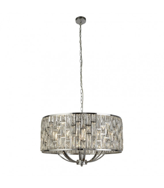 Suspension Bijou Acier doux Chrome 8 ampoules 38cm