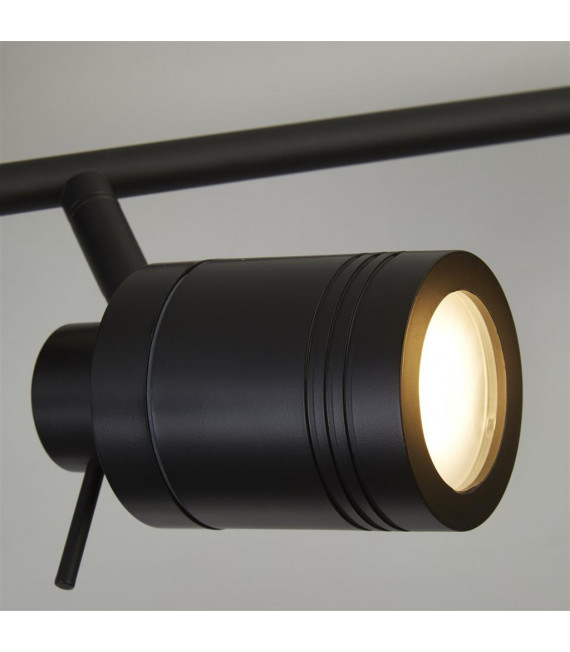 Samson spotlight bar Acrylic, plastic, stainless steel, mild steel Matte black 4 bulbs 19.5cm