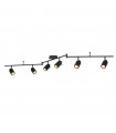 Barre de spots Samson Acrylique,plastique,acier inoxydable,acier doux Noir mat 6 ampoules 19,5cm