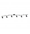 Barre de spots Samson Acrylique,plastique,acier inoxydable,acier doux Noir mat 6 ampoules 19,5cm