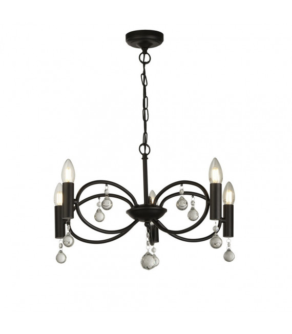 Infinity pendant Mild steel Matt black 5 bulbs 32cm