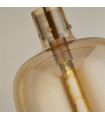 Suspension Barrel Verre,acier doux Laiton satiné,Verre ambré 1 ampoule 48,5cm
