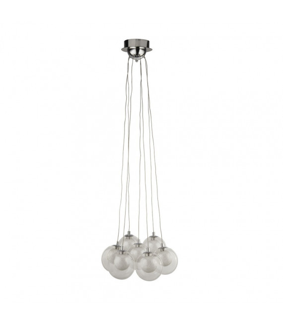 Cluster pendant Mild steel Chrome 7 bulbs 120cm