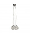 Suspension Cluster Acier doux Chrome 7 ampoules 120cm