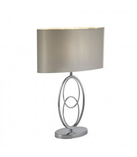 Lámpara de mesa Loopy Fabric, acero dulce Plata, cromo 1 bombilla 41,5cm