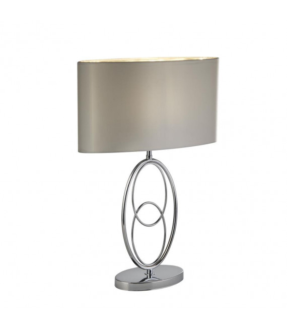Table lamp Loopy Fabric, mild steel Silver, chrome 1 bulb 41.5cm