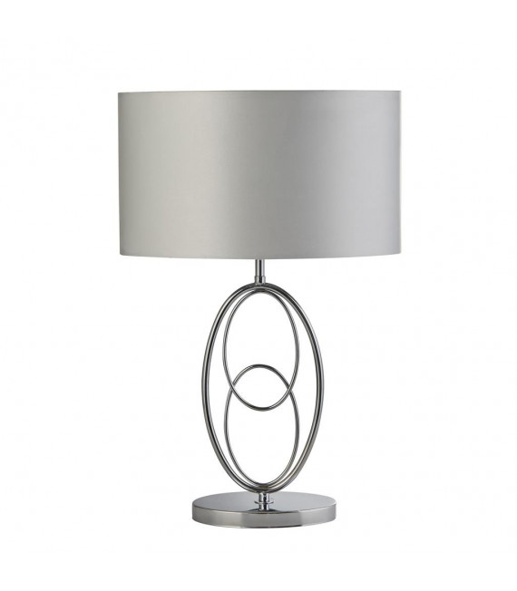 Lámpara de mesa Loopy Fabric, acero dulce Plata, cromo 1 bombilla 41,5cm