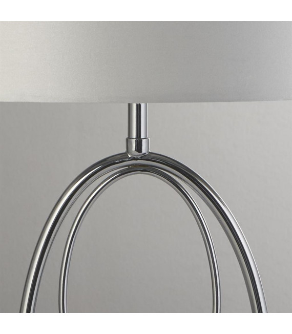 Tischleuchte Loopy Fabric, Baustahl Silber, Chrom 1 Glühbirne 41,5cm