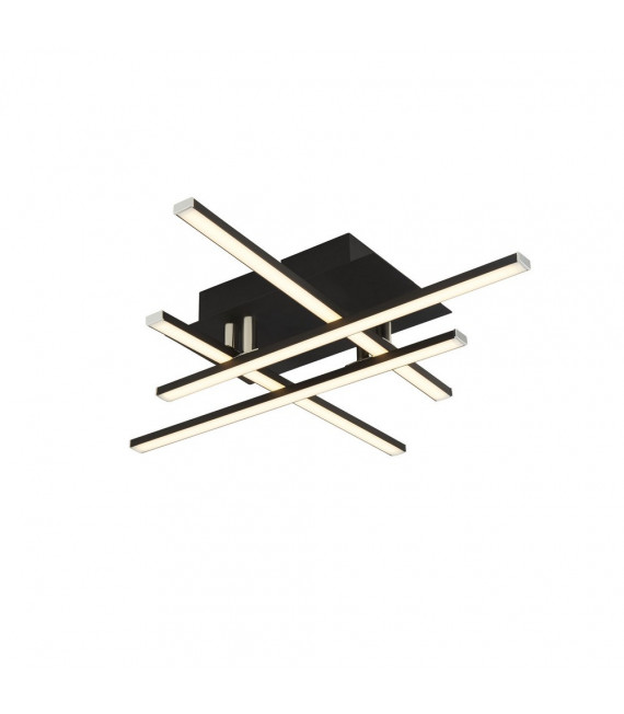 Plafonnier LED intégré Matrix Acier doux Noir mat 4 ampoules 8,5cm