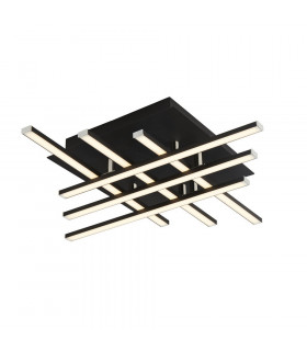 Plafonnier LED intégré Matrix Acier doux Noir mat 6 ampoules 8,5cm