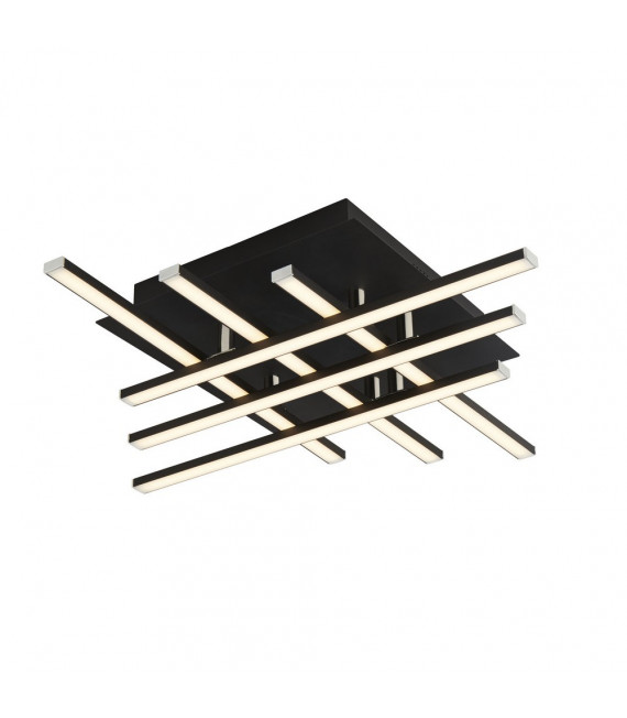 Plafonnier LED intégré Matrix Acier doux Noir mat 6 ampoules 8,5cm