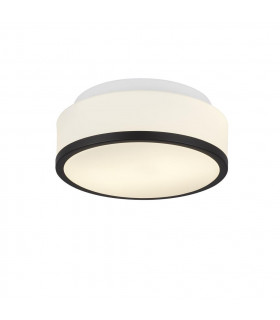 Plafoniera da bagno Cheese Glass, acciaio dolce bianco nero 2 lampadine 9,5 cm