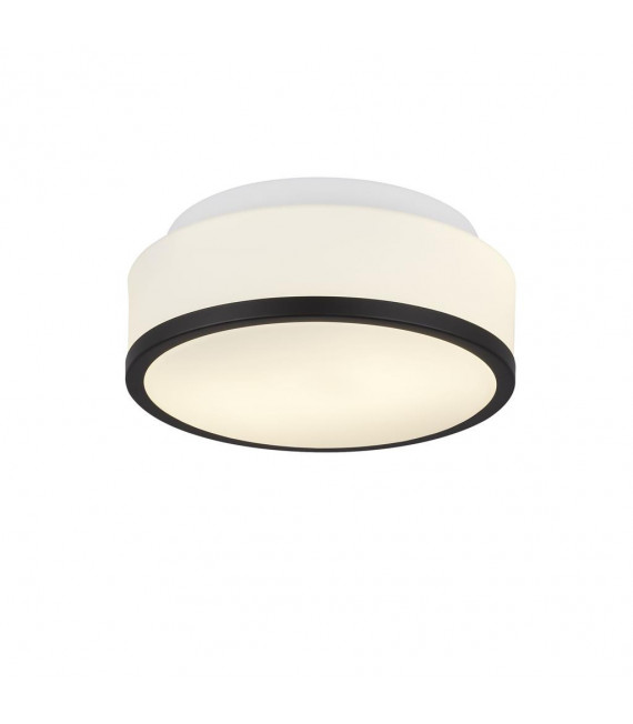 Plafoniera da bagno Cheese Glass, acciaio dolce bianco nero 2 lampadine 9,5 cm