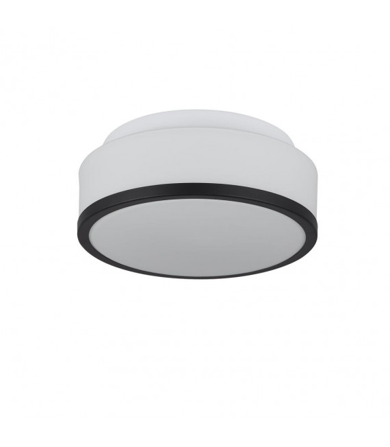 Plafonnier salle de bains Cheese Verre,acier doux blanc noir 2 ampoules 9,5cm