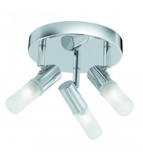 Plafonnier Spot Mars Verre gelé Chrome 3 ampoules 16cm