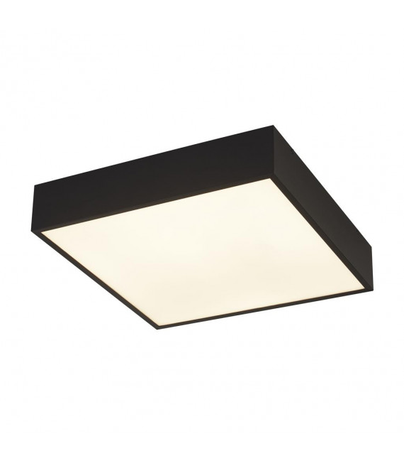 Plafonnier salle de bains Zeus Aluminium,plastique blanc,opale blanc,Noir ampoules cm
