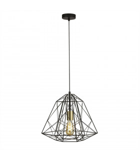 Suspension Geometric Acier Noir mat 1 ampoule 35cm