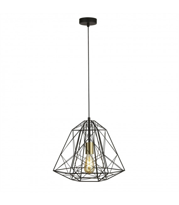 Suspension Geometric Acier Noir mat 1 ampoule 35cm