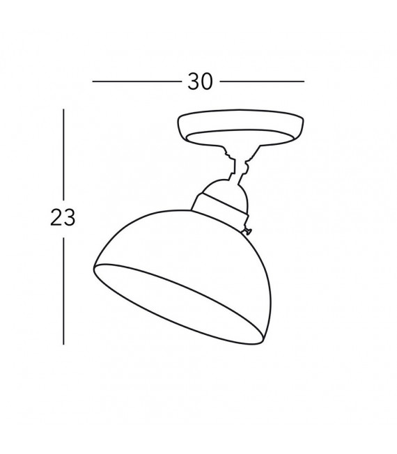 Plafoniera Nonna Ottone antico 1 lampadina 23cm