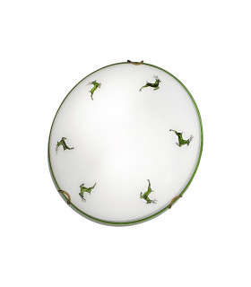 Plafonnier en verre Moon 1 ampoule Laiton antique