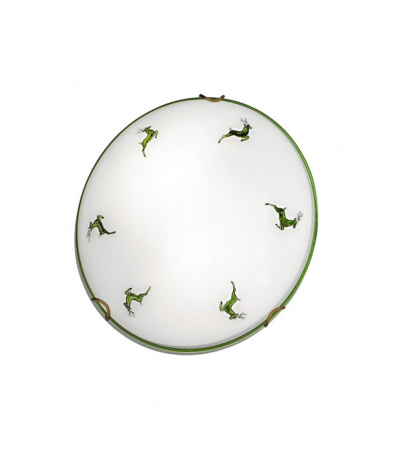 Plafonnier en verre Moon 1 ampoule Laiton antique