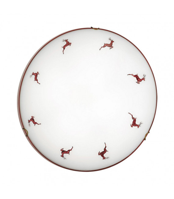 Plafón de cristal Moon Latón antiguo 1 bombilla 9cm