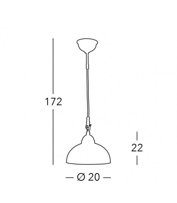 Lampada a sospensione Nonna Ottone antico 1 lampadina 22cm