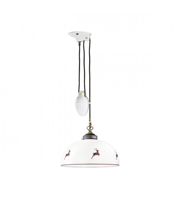 Suspension Nonna Laiton antique 1 ampoule 32cm