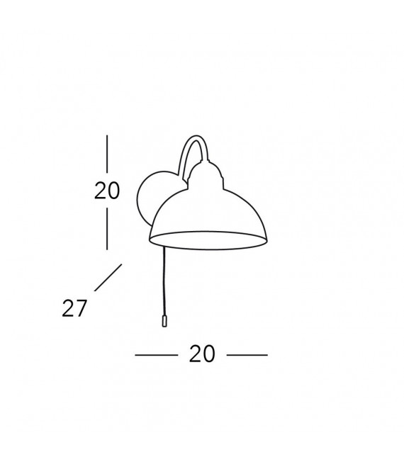 Lampada con paralume Nonna Ottone antico 1 lampadina 20cm