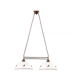 Nonna Pendelleuchte Antikmessing matt 2 flammig 25cm