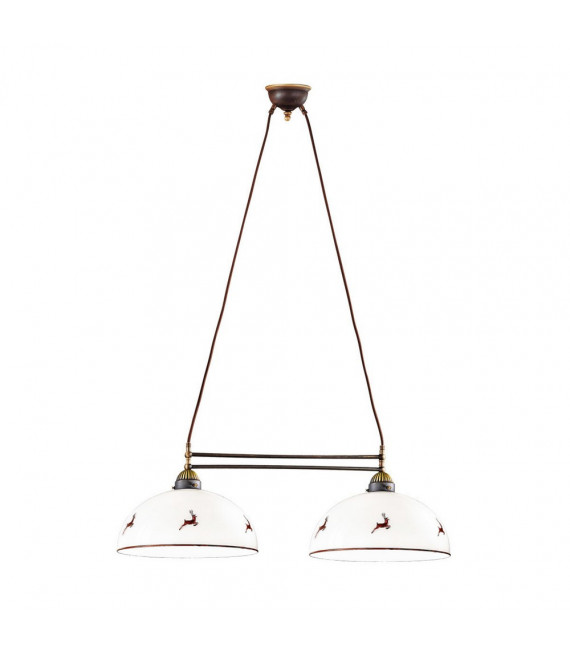 Lampada a sospensione Nonna Ottone antico opaco 2 lampadine 25cm
