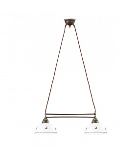 Suspension Nonna Laiton antique 2 ampoules 21cm