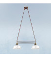 Suspension Nonna Laiton antique 2 ampoules 21cm