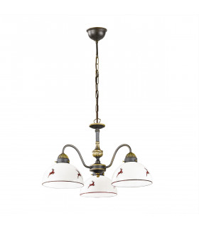 Lampada a sospensione Nonna Ottone antico 3 lampadine 30cm