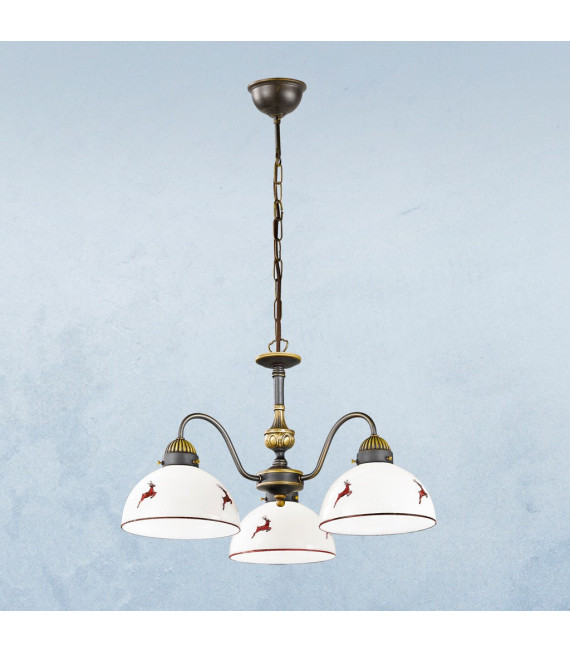 Nonna pendant lamp Antique brass 3 bulbs 30cm