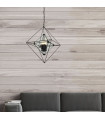 Diamond pendant Mild steel Black 3 bulbs 58cm