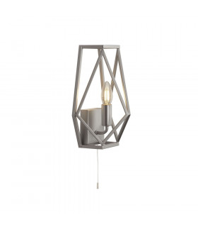 Applique murale Chassis Acier doux Argent satiné 1 ampoule 30cm