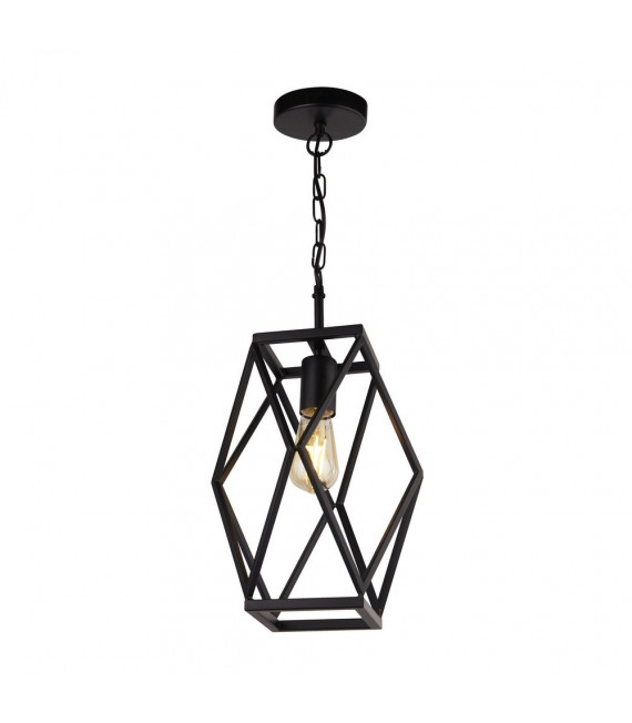 Chassis pendant Mild steel Matte black 1 bulb 44cm