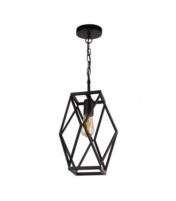 Chassis pendant Mild steel Matte black 1 bulb 44cm