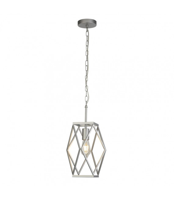 Chassis pendant Mild steel Satin silver 1 bulb 44cm