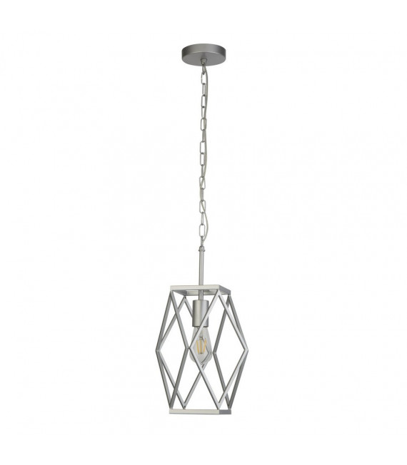 Chasis colgante Acero dulce Plata satinada 1 bombilla 44cm
