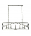 Suspension Chassis Acier doux Argent satiné 5 ampoules 38cm