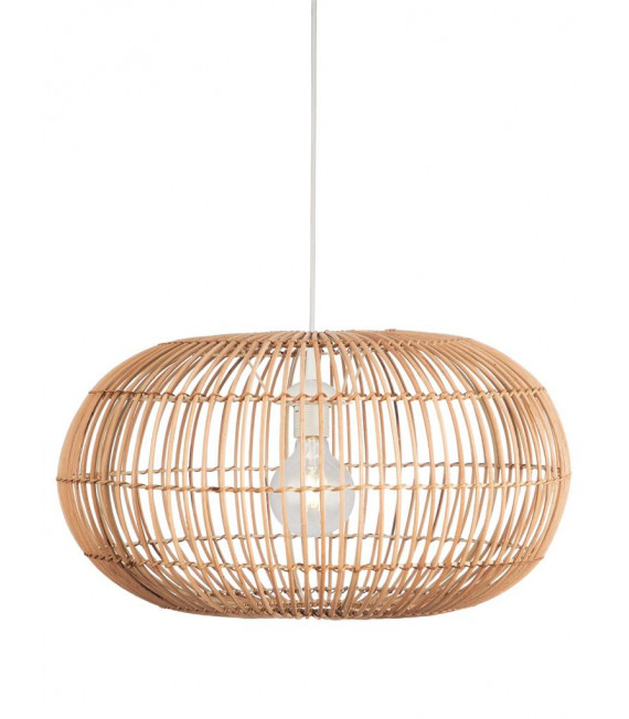 Pendente Bali Acciaio, Rattan Naturale 1 lampadina 26cm