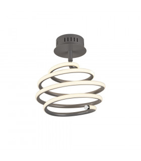Swirl Integrated LED Ceiling Light Gray Mild Steel 36 Cm