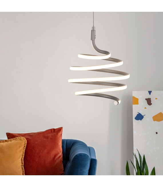 Plafoniera LED integrata Swirl Acciaio dolce grigio 34 cm