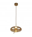 Lisbon Pendant Glass, mild steel Satin brass, Amber glass 1 bulb 30cm