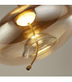 Lisbon Pendant Glass, mild steel Satin brass, Amber glass 1 bulb 30cm