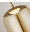 Suspension Lisbon Verre,acier doux Laiton satiné,Verre ambré 1 ampoule 43cm