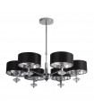Suspension New Orleans Acier doux Chrome 6 ampoules 54cm